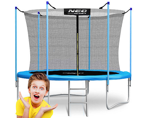 Батут Neo-Sport NS-08W181 з внутрішньою сіткою 8,5 футів 252 см блакитний