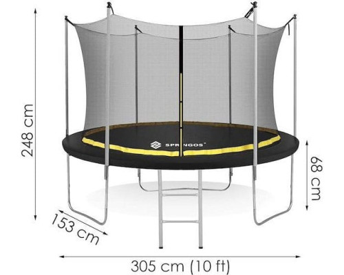 Батут садовий Springos TP0006 з внутрішньою сіткою 10 FT 305 см