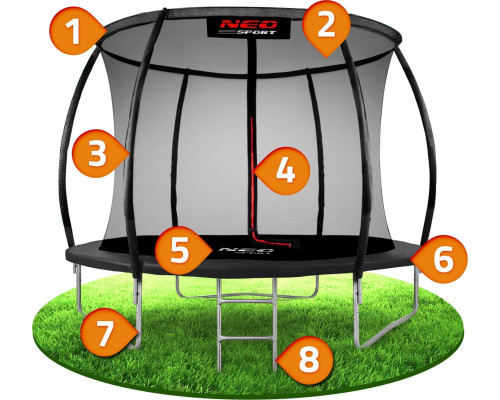 Садовий батут Neo-Sport NS-08C231 з внутрішньою сіткою 8,5 FT 252 см