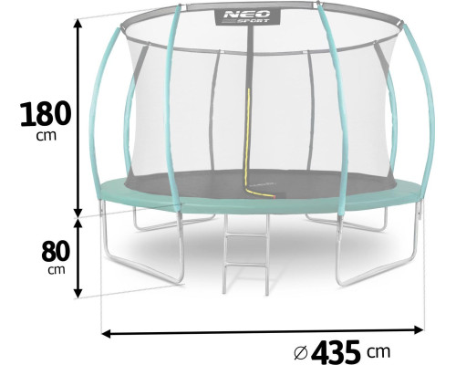 Садовий батут Neo-Sport NS-14C181 з внутрішньою сіткою 14,5 FT 435 см