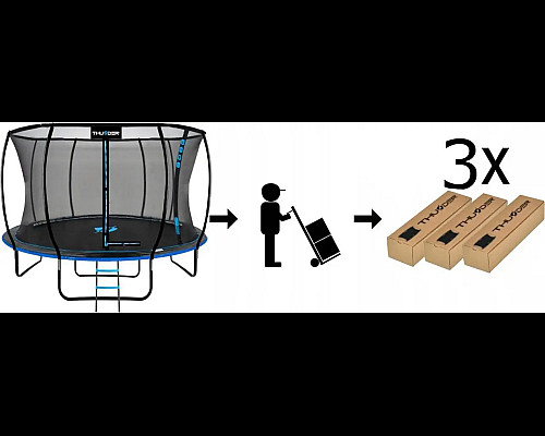 Батут THUNDER INSIDE ELITE з внутрішньою сіткою 14 футів 427 см чорний