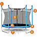 Батут SunActive TR 12FT-2 з внутрішньою сіткою 12 футів 374 см блакитний