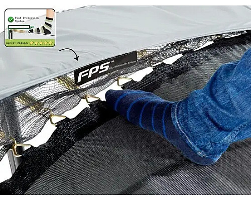 Батут EXIT Elegant Premium прямокутний 244 х 427 см - чорно-зелений