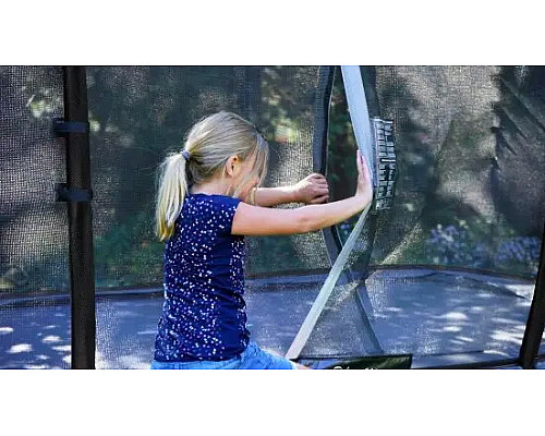 Батут EXIT Elegant Premium прямокутний 244 х 427 см - чорно-зелений