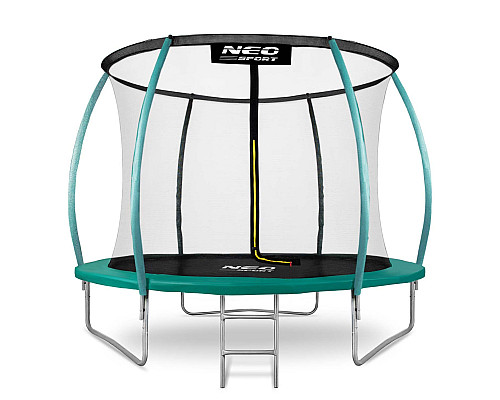Батут Neo-Sport з внутрішньою сіткою 10 футів 312 см зелений