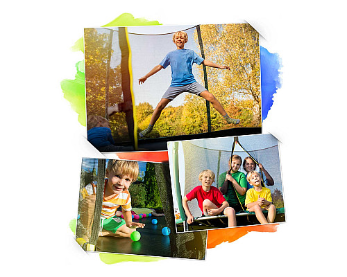 Батут Neo-Sport з внутрішньою сіткою 10 футів 312 см зелений