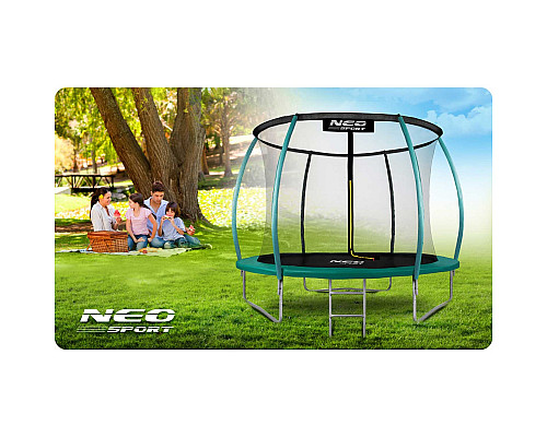 Батут Neo-Sport з внутрішньою сіткою 10 футів 312 см зелений