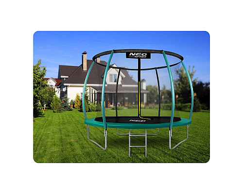 Батут Neo-Sport з внутрішньою сіткою 10 футів 312 см зелений