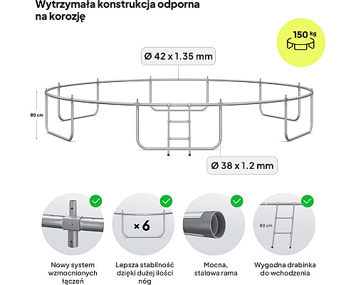 Батут Zipro Jump Pro з внутрішньою сіткою 16 футів 496 см чорно-зелений