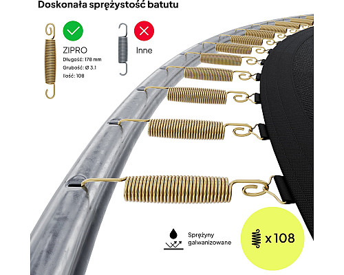 Батут Zipro Jump Pro з внутрішньою сіткою 16 футів 496 см чорно-зелений