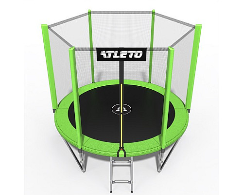 Батут Atleto 42400473 з зовнішньою сіткою 312 см зелений
