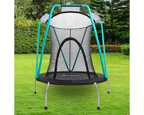 Батут Jumi Hyper Motion HYP 54 IN GR з внутрішньою сіткою 4,5 футів 137 см бірюзовий