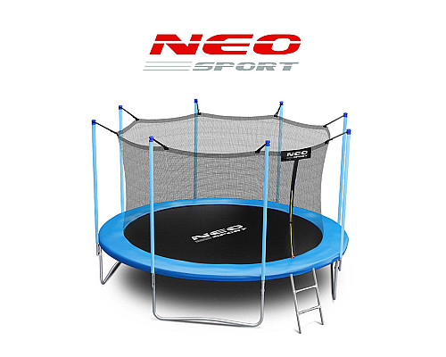 Батут Neo-Sport з внутрішньою сіткою 12 футів 374 см блакитний