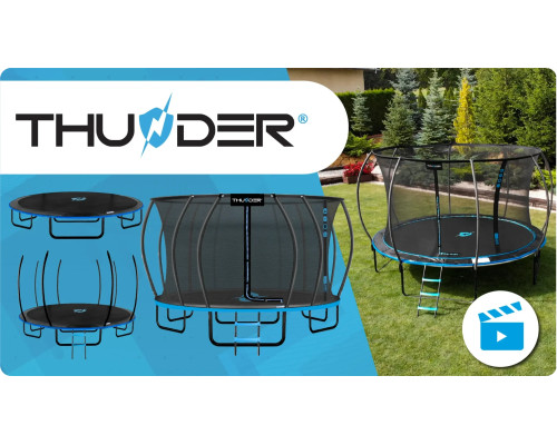 Батут THUNDER INSIDE ULTRA з внутрішньою сіткою 16 футів 490 см чорно-блакитний