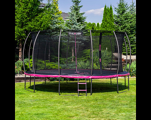 Батут THUNDER INSIDE ULTRA з внутрішньою сіткою 16 футів 488 см чорно-рожевий