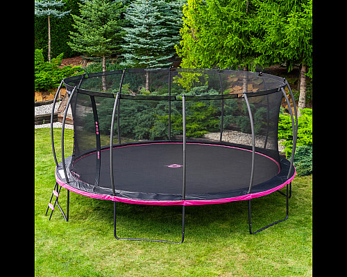 Батут THUNDER INSIDE ULTRA з внутрішньою сіткою 16 футів 488 см чорно-рожевий