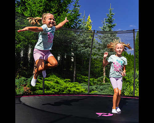 Батут THUNDER INSIDE ULTRA з внутрішньою сіткою 16 футів 488 см чорно-рожевий