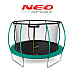 Батут Neo-Sport з внутрішньою сіткою 12 футів 374 см зелений