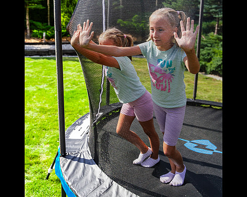 Батут THUNDER INSIDE ULTRA з внутрішньою сіткою 8 футів 244 см чорно-блакитний