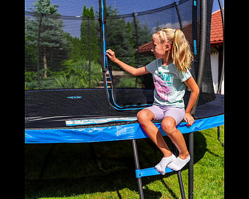 Батут THUNDER INSIDE ULTRA з внутрішньою сіткою 8 футів 244 см чорно-блакитний