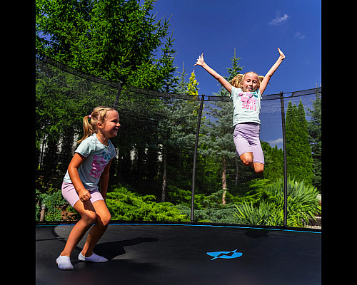 Батут THUNDER INSIDE ULTRA з внутрішньою сіткою 8 футів 244 см чорно-блакитний