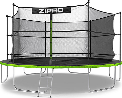 Батут Zipro Jump Pro з внутрішньою сіткою 14 футів 435 см чорно-зелений