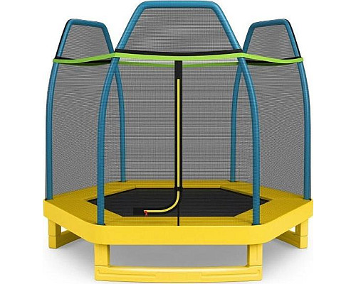 Батут Costway TW10053YW з зовнішньою сіткою 7,5 футів 223 см жовто-синій