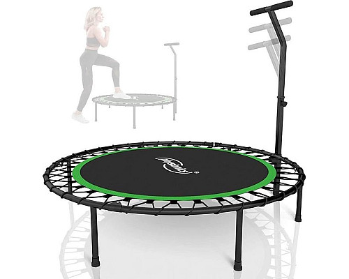 Батут для фітнесу Physionics JG86878 з поручнем 3,5 футів 101 см чорно-зелений