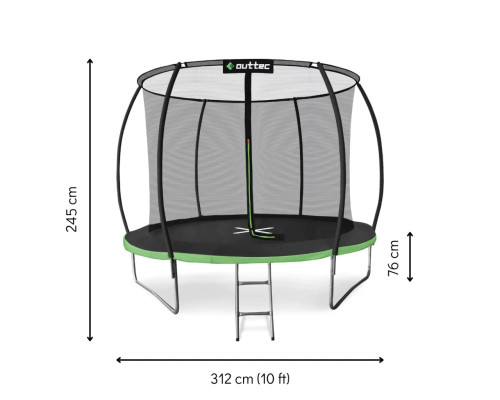 Батут OUTTEC 10FT Pumpkin чорно-зелений