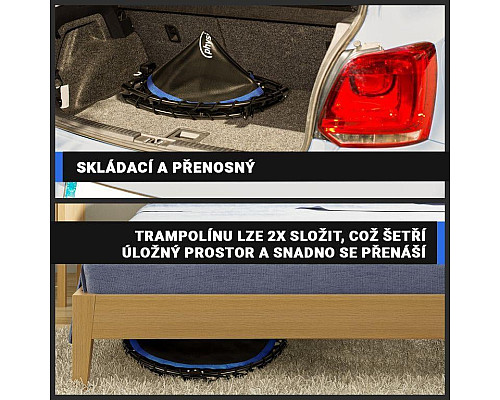 Батут для фітнесу Physionics JG868773 з поручнем 5 футів 101 см чорно-синій