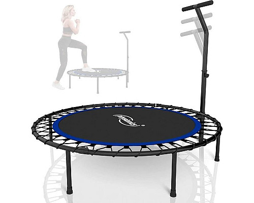Батут для фітнесу Physionics JG868773 з поручнем 5 футів 101 см чорно-синій