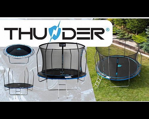 Батут THUNDER INSIDE ELITE з внутрішньою сіткою 6 футів 183 см чорно-блакитний Батут THUNDER INSIDE ELITE з внутрішньою сіткою 6 футів 183 см чорно-блакитний