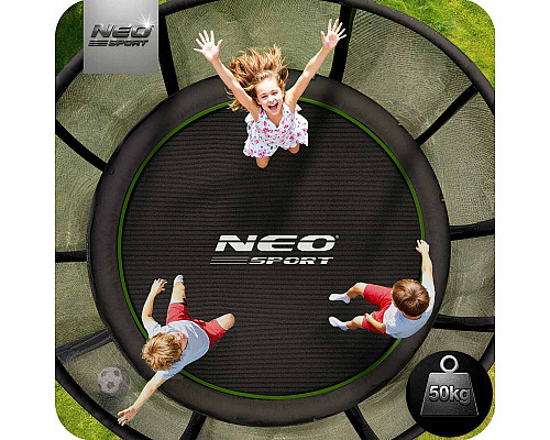 Батут Neo-Sport NS-06Z231 з зовнішньою сіткою 6 футів 183 см, чорно-зелений