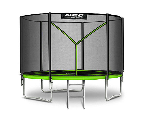 Батут Neo-Sport NS-06Z231 з зовнішньою сіткою 6 футів 183 см, чорно-зелений