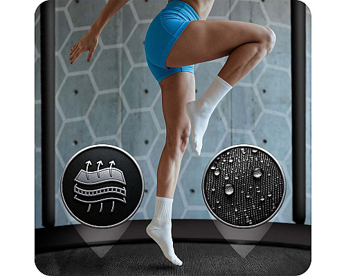 Батут Neo-Sport NS-15Z241 з внутрішньою сіткою 15 футів 465 см, чорно-зелений