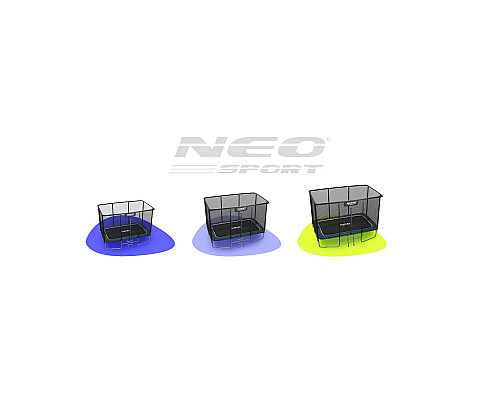Батут Neo-Sport з зовнішньою сіткою 12 x 8 футів 244 х 366 см, чорно-синій