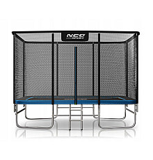 Батут Neo-Sport з зовнішньою сіткою 12 x 8 футів 244 х 366 см, чорно-синій