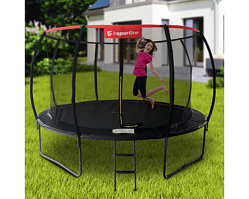Батут inSPORTline Flea PRO з внутрішньою сіткою 430 см чорний