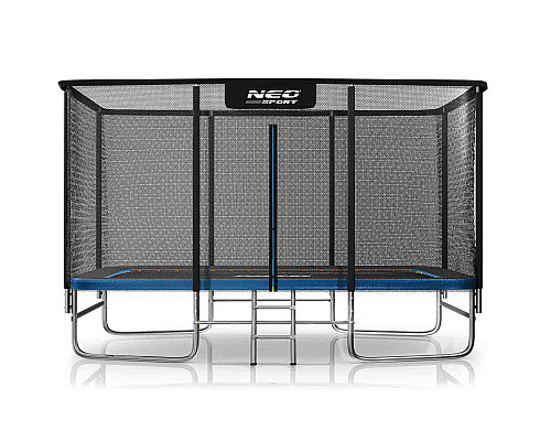 Батут Neo-Sport з зовнішньою сіткою 14 x 10 футів 427 x 305 см, чорно-синій