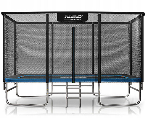 Батут Neo-Sport з зовнішньою сіткою 14 x 10 футів 427 x 305 см, чорно-синій