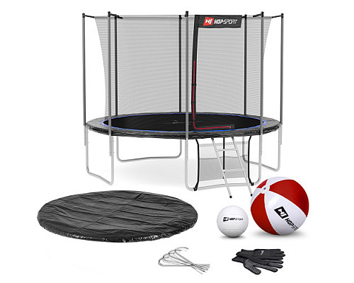 Батут Hop-Sport з зовнішньою сіткою 10 футів 305 см чорно-синій