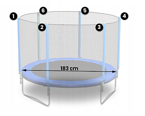 Сітка захисна для батута Neo-Sport 183 см 6 футів