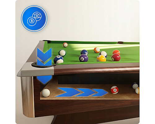 Більярдний стіл THUNDER BOLD-BROWN 8FT, 244 х 132 х 81 см