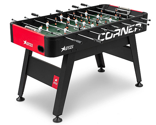 Настільний футбол Hop-Sport Corner, 140 x 68 x 84 см - чорно-червоний
