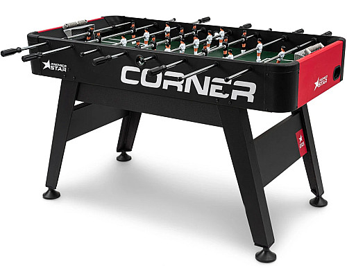 Настільний футбол Hop-Sport Corner, 140 x 68 x 84 см - чорно-червоний