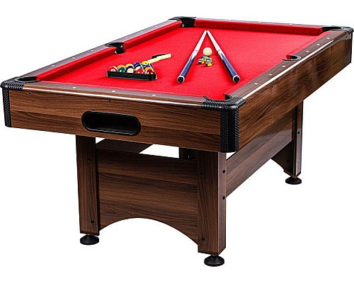 Більярдний стіл GamesPlanet Trendline Dawn 6ft + аксесуари, 184 x 108 x 82 см - коричнево-червоний