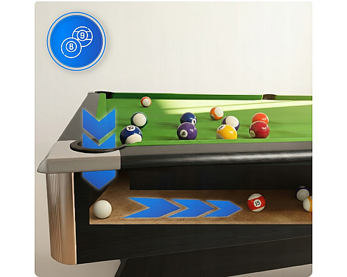 Більярдний стіл THUNDER BOLD-BLACK 8FT, 244 х 132 х 81 см