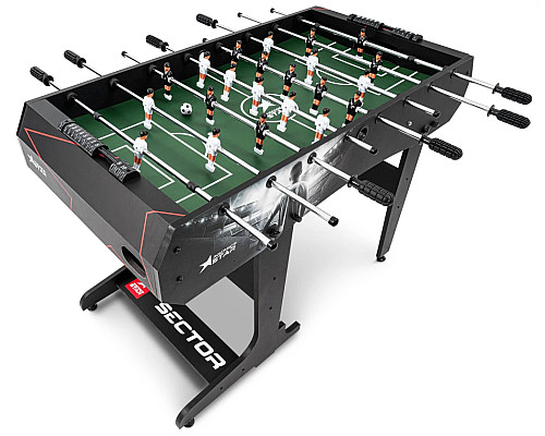 Настільний футбол Hop-Sport Secto, 120 x 61 x 81,5 см - чорно-білий