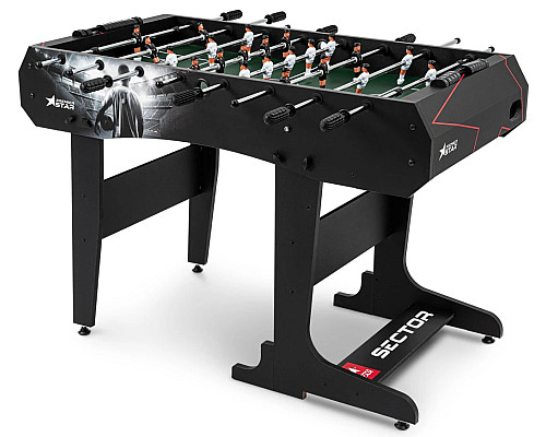 Настільний футбол Hop-Sport Secto, 120 x 61 x 81,5 см - чорно-білий