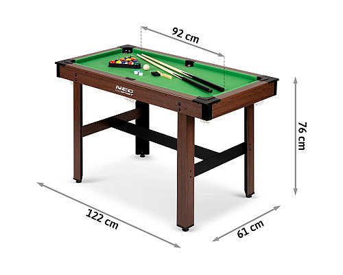 Більярдний стіл з аксесуарами Neo-Sport NS-807, 122 x 61 x 76 см - темно-коричневий